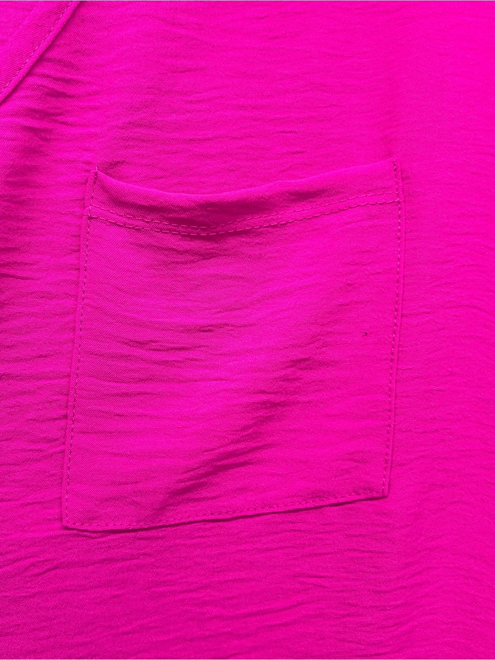 Bright Pink V-Neck Tunic with Chest Pocket - Women - Picture 3 of 8